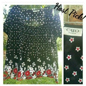 CATO Top 18/20 Black White Red Cotton
